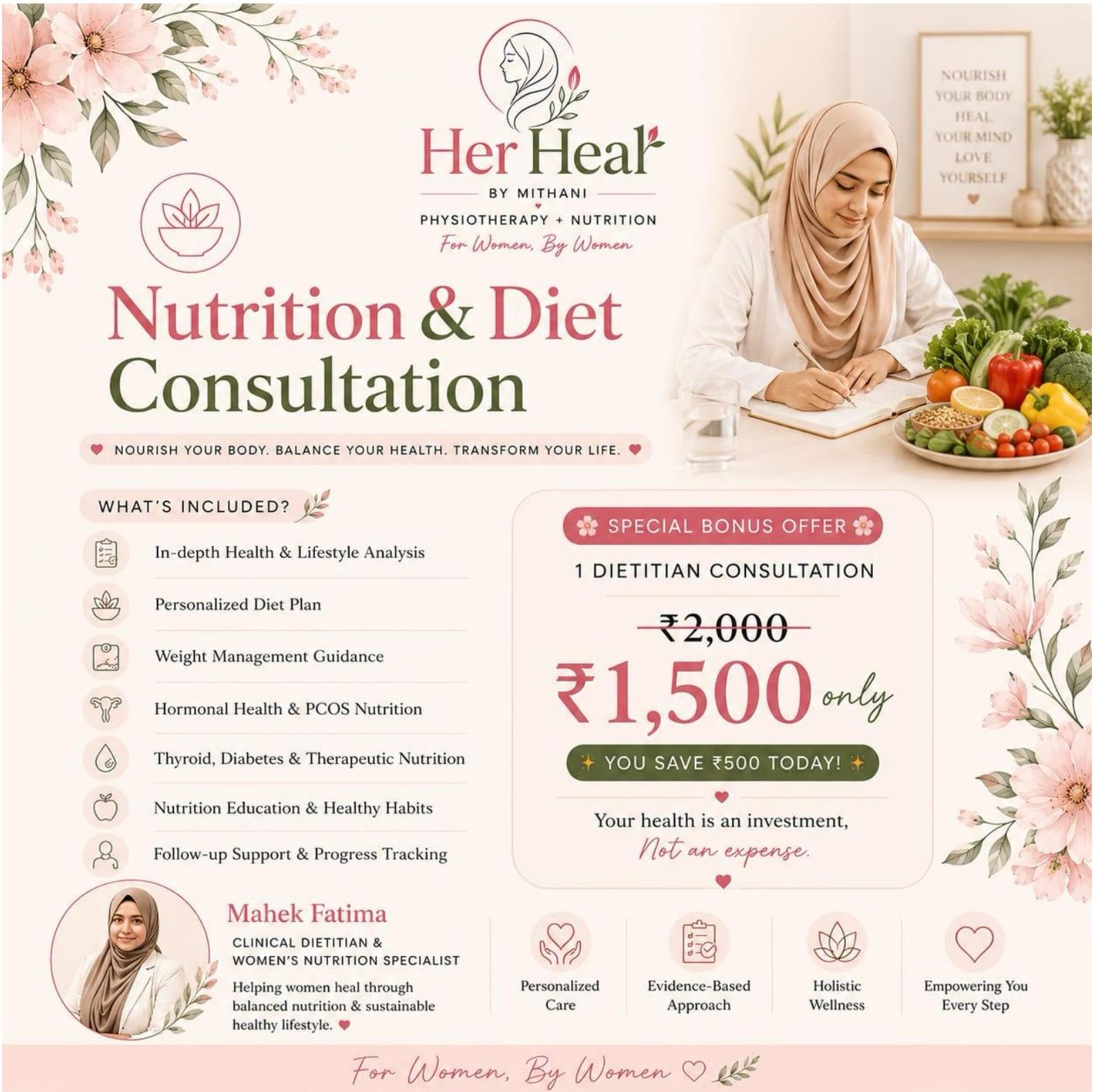 HerHeal Nutrition & Diet Consultation flyer