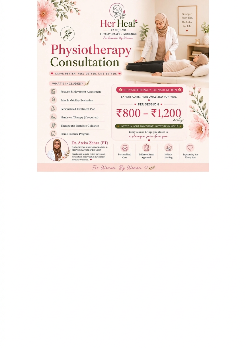 HerHeal Physiotherapy Consultation flyer